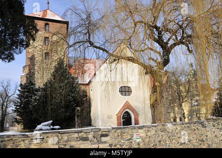 Legnickie Pole, Dolny Slask, dolny slask, Polska, architecture, old, historical, church, religion, season, travel, weather, winter, Stock Photo