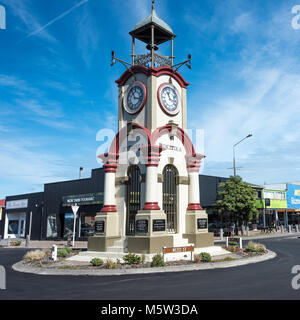 Clock Tower, Hokitika Town, South Island, New Zealand Stock Photo