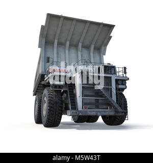 Heavy mining truck on white. 3D illustration Stock Photo