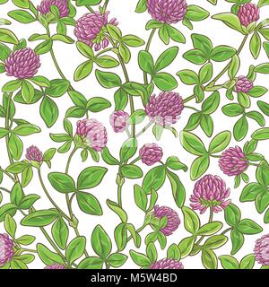 clover branch vector pattern on white background Stock Vector