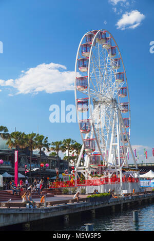 Ferris wheel in Darling Harbour, Sydney, New South Wales, Australia Stock Photo