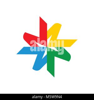 Geometrical Abstract Reel Star Symbol Vector Graphic Design Stock Vector