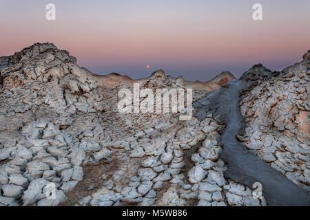 Active mud volcanoes in Gobustan desert, Azerbaijan Stock Photo