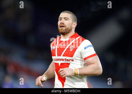 St Helens' Alex Walmsley in action against Huddersfield Giants', during the Betfred Super League match at The John Smith's Stadium, Huddersfield. Stock Photo