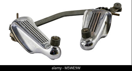 Antique vintage american automobile windshield wiper arm attaching linkages on a white background Stock Photo