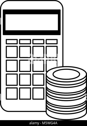 calculator math with hard disk vector illustration design Stock Vector