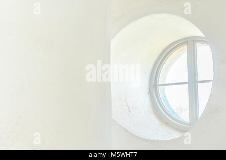 Interior lighthouse round windows Stock Photo