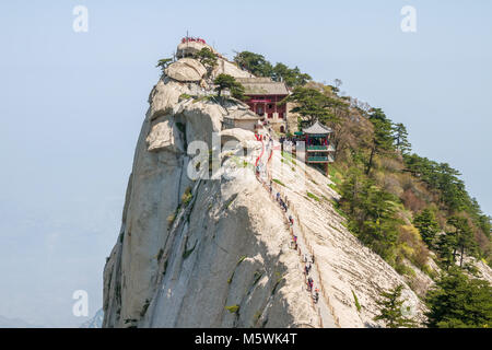 China, province Shaanxi, Huashan Mountain, staircase to the top Stock Photo