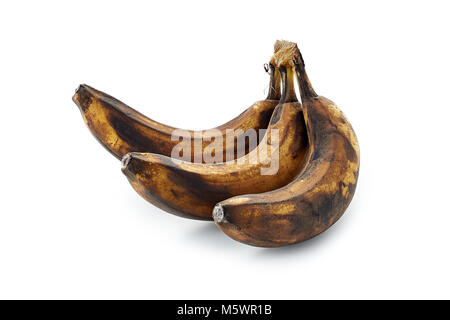 spoiled banana isolated on white background Stock Photo