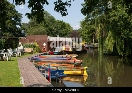 River Wey Navigation & Farncombe Boathouse, Godalming, Surrey, England, UK Stock Photo