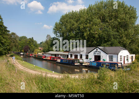 River Wey Navigation & Farncombe Boathouse, Godalming, Surrey Stock Photo