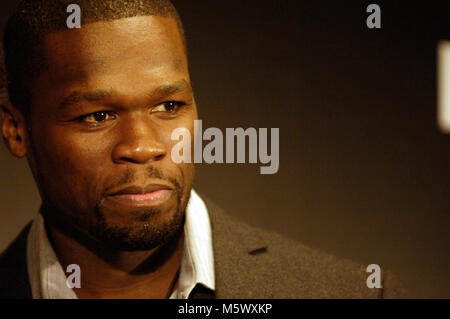 Curtis '50 Cent' Jackson Launches His New Cologne 'Power By 50 Cent' at Macy's in Los Angeles on November 11, 2009. Stock Photo