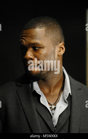 Curtis '50 Cent' Jackson Launches His New Cologne 'Power By 50 Cent' at Macy's in Los Angeles on November 11, 2009. Stock Photo