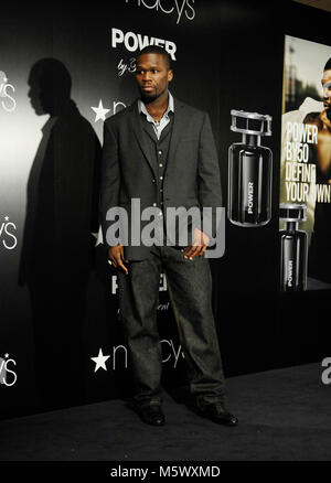 Curtis '50 Cent' Jackson Launches His New Cologne 'Power By 50 Cent' at Macy's in Los Angeles on November 11, 2009. Stock Photo