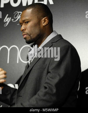 Curtis '50 Cent' Jackson Launches His New Cologne 'Power By 50 Cent' at Macy's in Los Angeles on November 11, 2009. Stock Photo