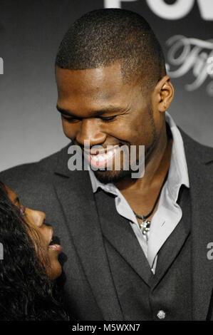 Curtis '50 Cent' Jackson Launches His New Cologne 'Power By 50 Cent' at Macy's in Los Angeles on November 11, 2009. Stock Photo