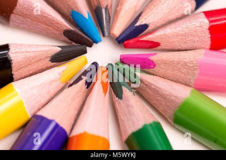 Color pencil, put in the white drawing paper Stock Photo