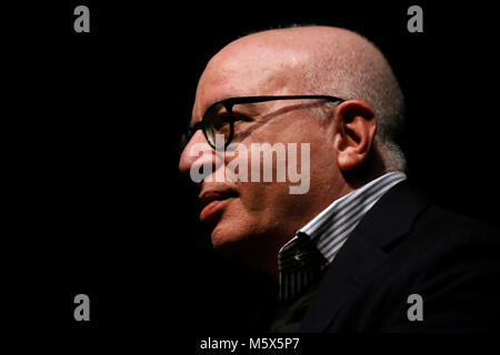 Berlin, Germany. 26th Feb, 2018. Michael Wolff at the presentation of his book on the Donald Trump Presidency Fire and Fury, Volksbuehne, Berlin. Credit: 360b/Alamy Live News Stock Photo