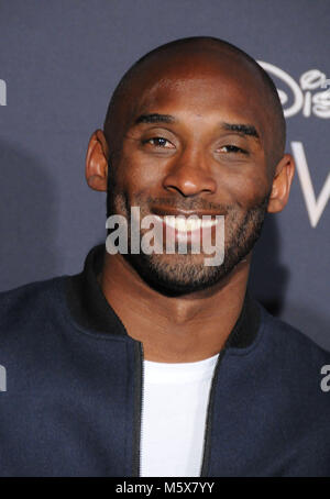 Los Angeles, USA. 26th Feb, 2018. Kobe Bryant attends the World Premiere of Disney's' 'A Wrinkle In Time' at the El Capitan Theatre on February 26, 2018 in Los Angeles, California. Photo by Barry King/Alamy Live News Stock Photo