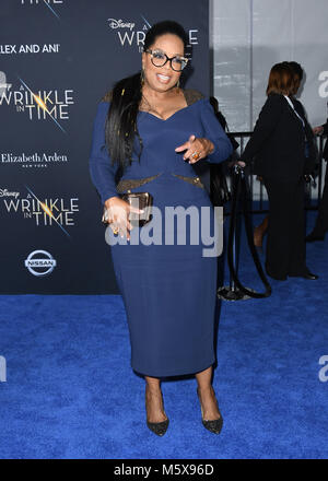 Hollywood, CA, USA. 26th Feb, 2018. 26 February 2018 - Hollywood, California - Oprah Winfrey. Disney's ''A Wrinkle In Time'' World Premiere held at El Capitan Theatre. Credit: Birdie Thompson/AdMedia/ZUMA Wire/Alamy Live News Stock Photo