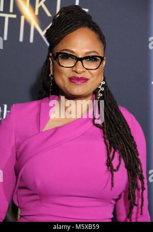 Los Angeles, USA. 26th Feb, 2018. Director Ava DuVernay attends the World Premiere of Disney's' 'A Wrinkle In Time' at the El Capitan Theatre on February 26, 2018 in Los Angeles, California. Photo by Barry King/Alamy Live News Stock Photo