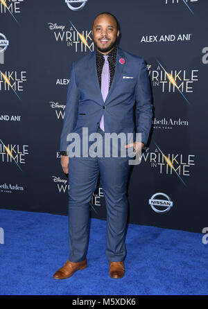 Hollywood, CA, USA. 26th Feb, 2018. 26 February 2018 - Hollywood, California - Justin Simien. Disney's ''A Wrinkle In Time'' World Premiere held at El Capitan Theatre. Credit: Birdie Thompson/AdMedia/ZUMA Wire/Alamy Live News Stock Photo