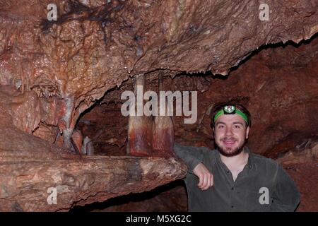 Brixham Cavern, Windmill Hill Bone Cave. An Ancient Monument, Discovered in 1858. Key Bone Evidence of the Antiquity of Man. South Devon, UK. 2017 Stock Photo