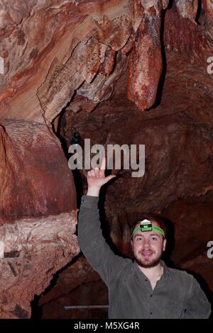 Brixham Cavern, Windmill Hill Bone Cave. An Ancient Monument, Discovered in 1858. Key Bone Evidence of the Antiquity of Man. South Devon, UK. 2017 Stock Photo