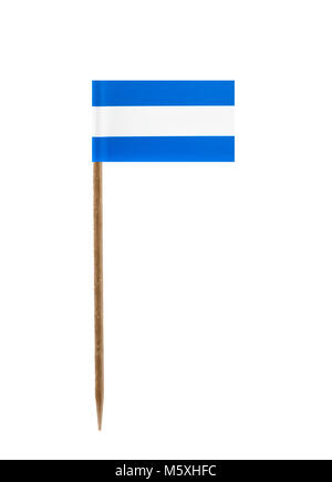 Tooth pick wit a small paper flag of El Salvador Stock Photo