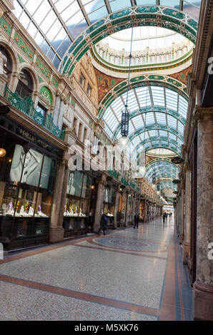 Inside County Arcade in Leeds, a stunning Victorian period shopping arcade. Stock Photo