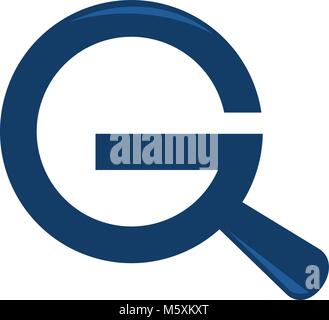 Letter G Magnifying Glass Stock Vector