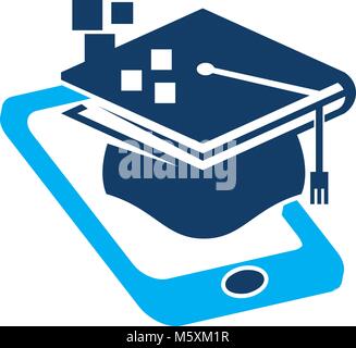 Mobile Learning Logo Design Template Vector Stock Vector