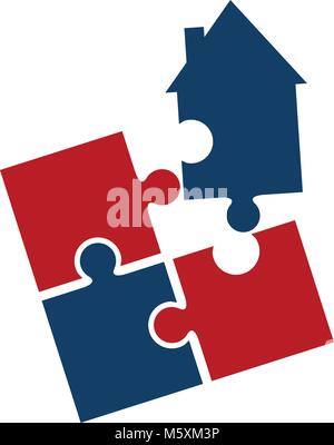 Jigsaw Home Logo Design Template Vector Stock Vector