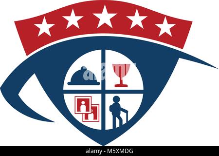 Travel Shield Logo Design Template Vector Stock Vector