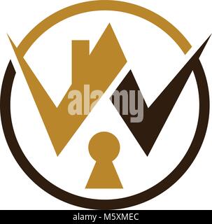 Home Security Logo Design Template Vector Stock Vector