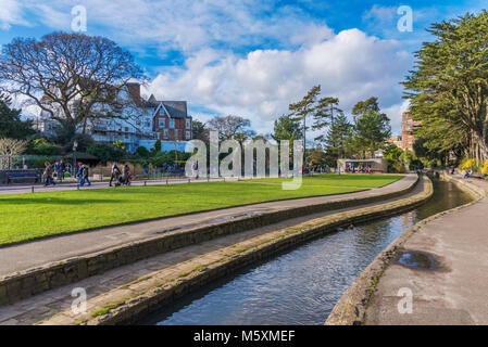 BOURNEMOUTH, UNITED KINGDOM - FEBRUARY 12: This is a view of Lower Gardens park, a famous park located in the town centre on February 12, 2018 in Bour Stock Photo