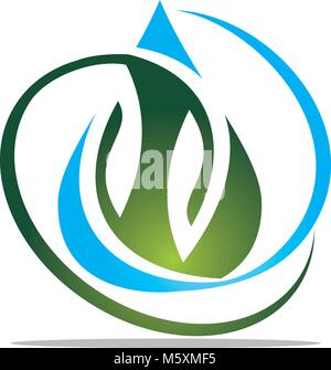 Water and leaf vector Stock Vector