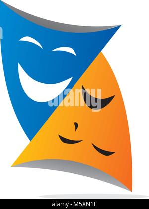 Theatrical Mask Logo Design Template Vector Stock Vector