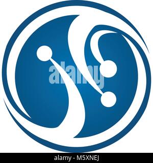 Technology Connection Logo Design Template Vector Stock Vector