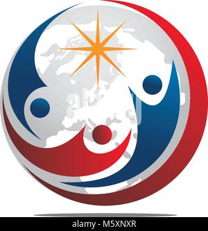Global Leadership Logo Design Template Vector Stock Vector