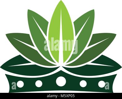 Leaf Crown Logo Design Template Vector Stock Vector