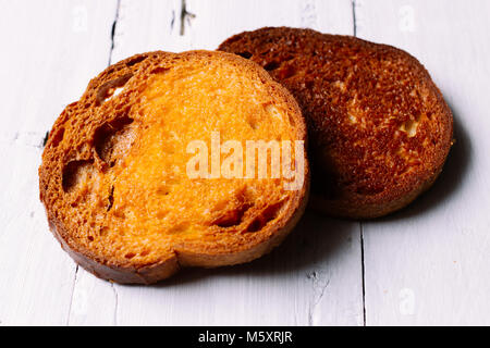 The traditional bread, put on the board Stock Photo