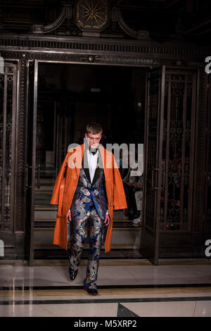 Mens collection at Malan Breton AW18 show during the London Fashion Week 2018 Stock Photo