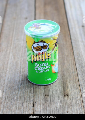 Sour Cream and Onion  Pringles Potatoes Chips Stock Photo