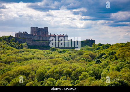 Medieval Dover Castle, the largest castle in England and popular travel destination on a South East coast of England Stock Photo