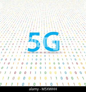 5G symbol of wireless Internet on a digital background. Vector illustration . Stock Vector