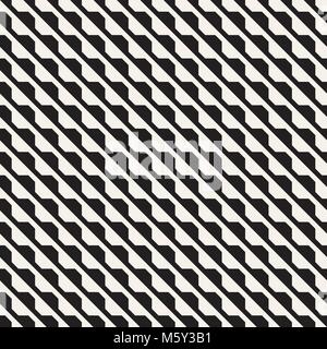 Vector seamless black and white halftone lines pattern. Abstract geometric retro background design. Stock Vector