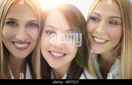 closeup portrait of three nurses. Stock Photo