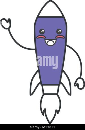 rocket launcher kawaii character Stock Vector