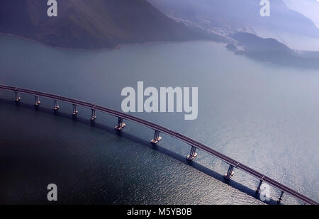 The Hong Kong - Zuhai - Macau bridge. Stock Photo